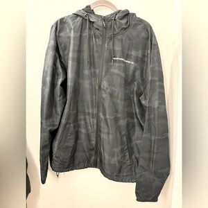 Deathwish Coffee, Windbreaker with hood, grey camo with glow in the dark logo